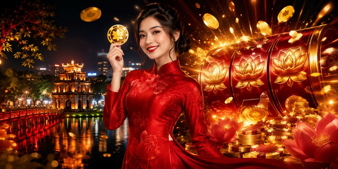 Người chơi slot game tại Hà Nội với trang phục áo dài truyền thống