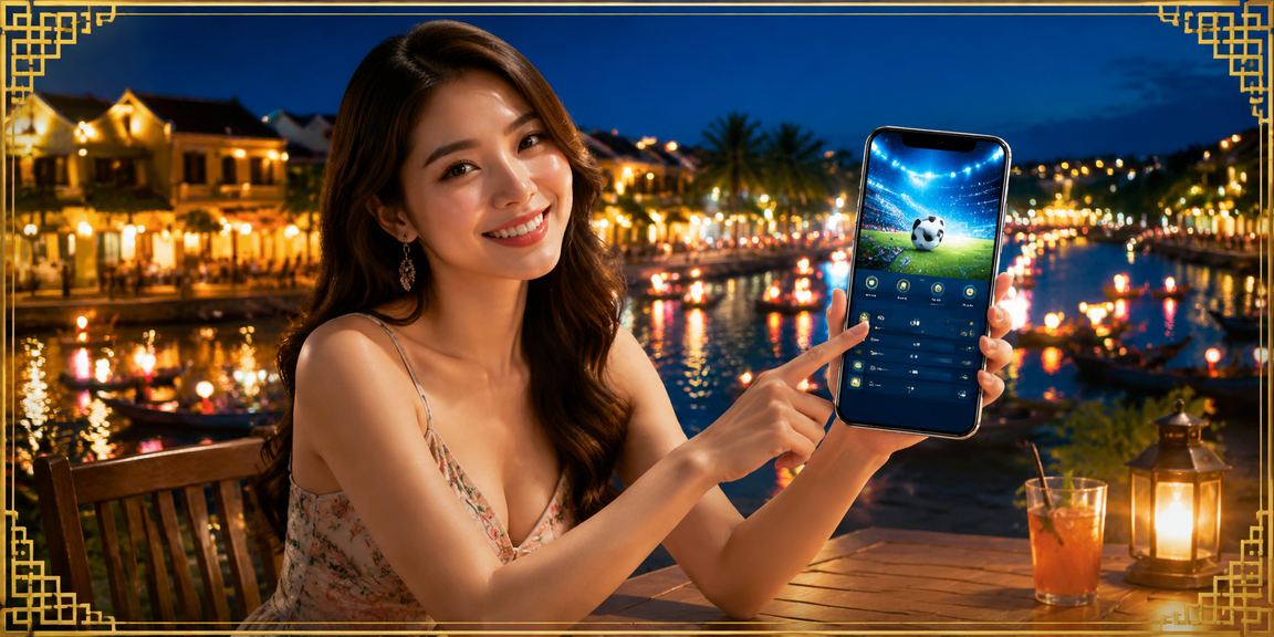 Người dùng xem cá cược thể thao tại quán cà phê Hội An