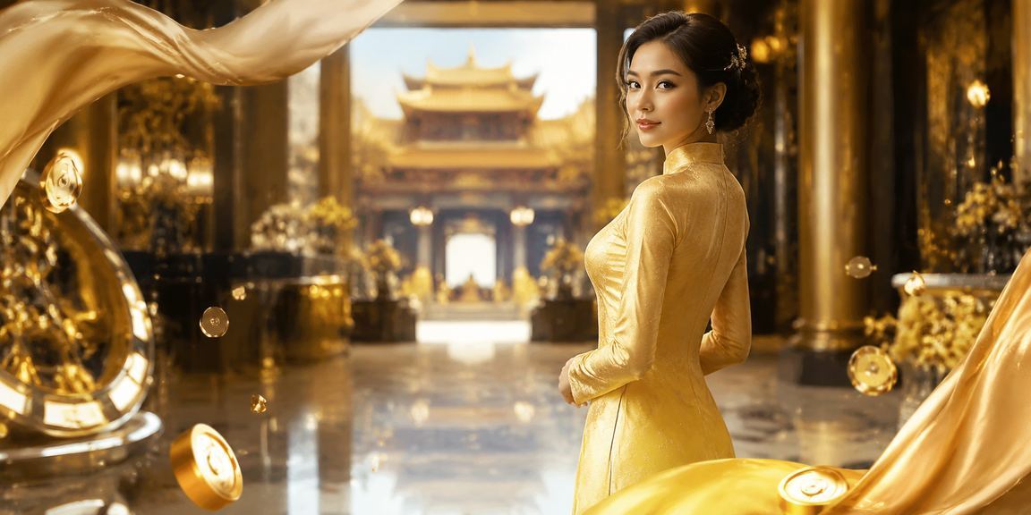 Người phụ nữ Huế mặc áo dài thưởng thức casino giải trí trực tuyến
